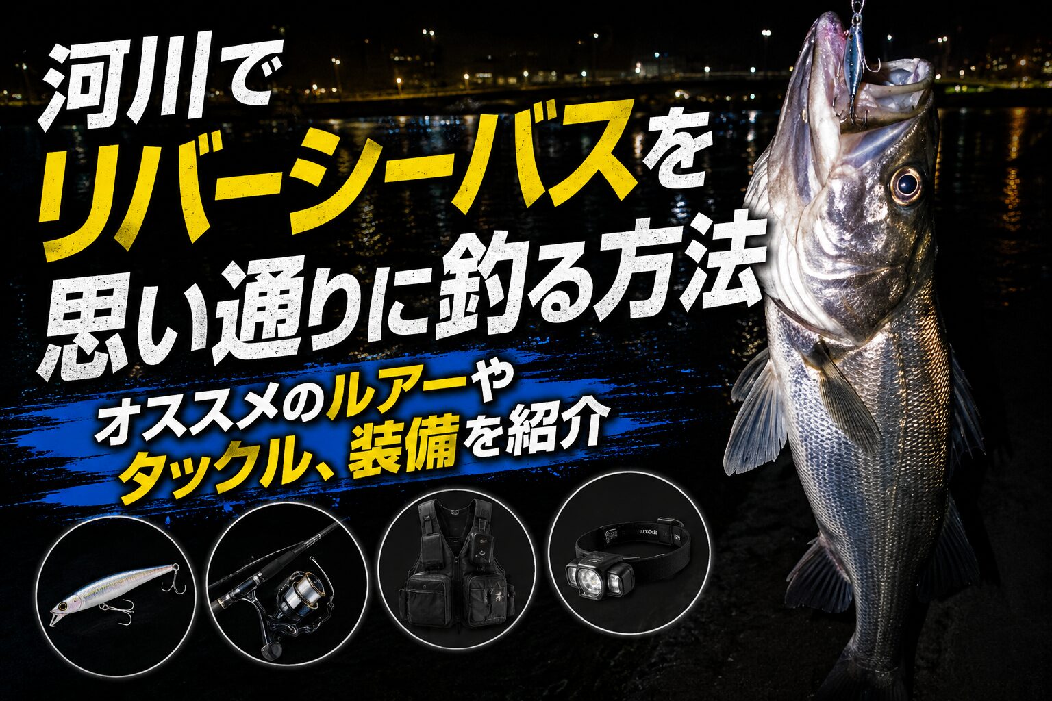 リバーシーバスの釣り方とオススメのルアー、時期やポイントについて